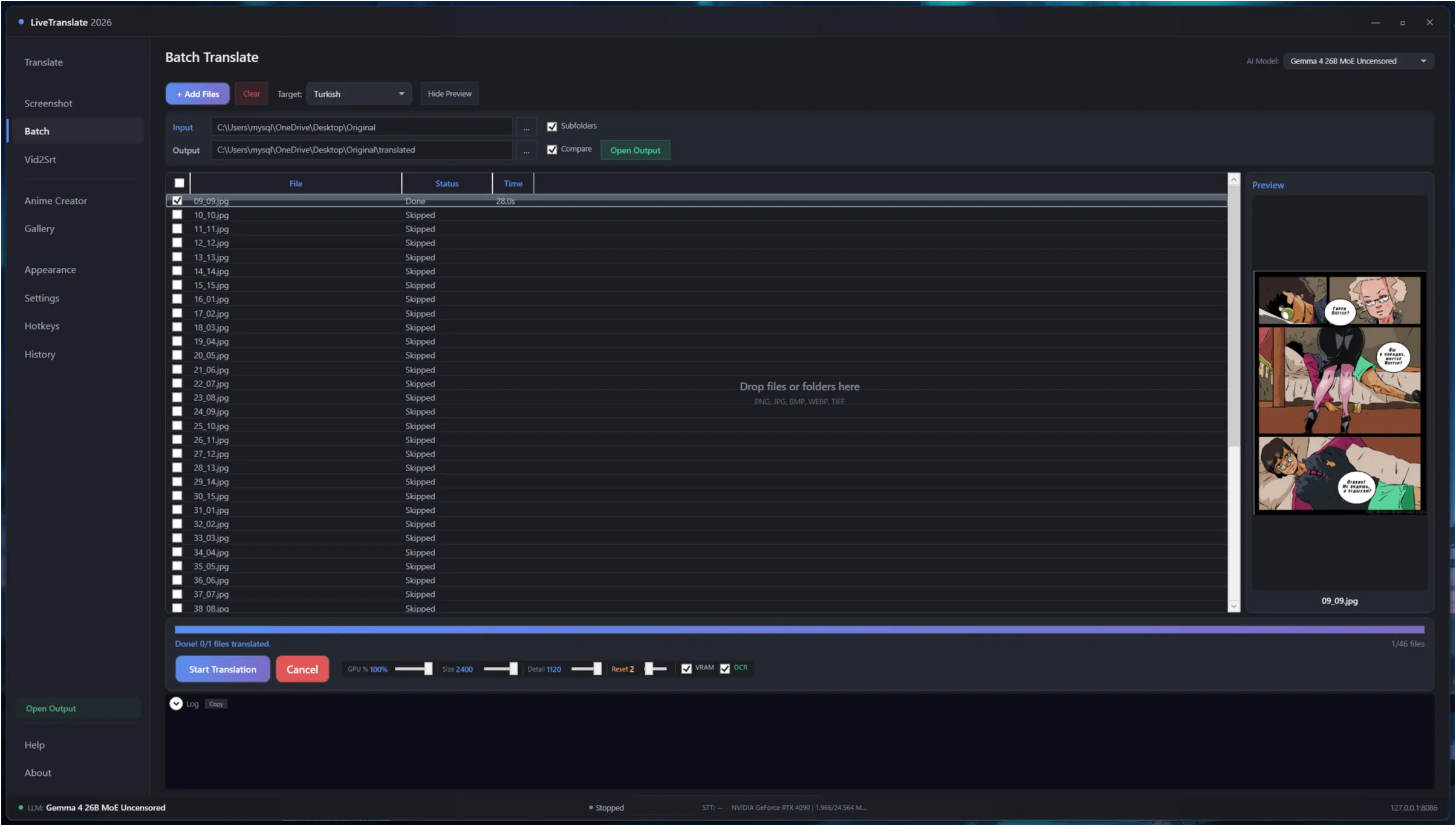 Batch Translate file list